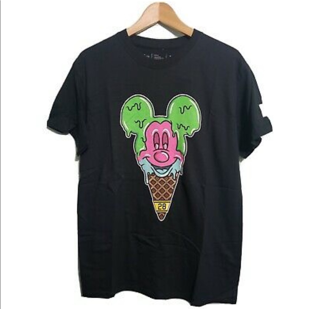 Neff black Mickey Mouse ice cream drip tee size med